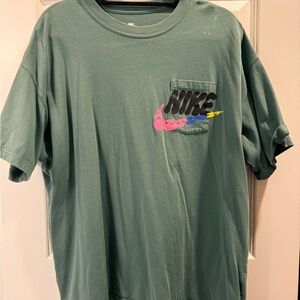 Nike Men's Teal T-Shirt with Logo